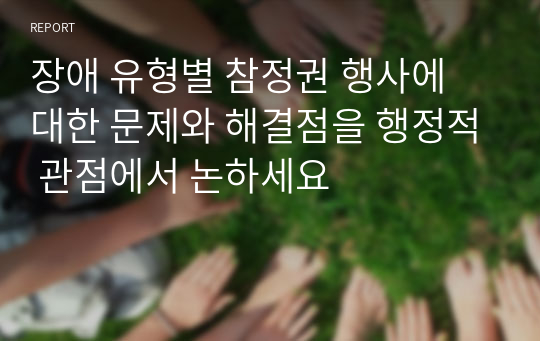 장애 유형별 참정권 행사에 대한 문제와 해결점을 행정적 관점에서 논하세요