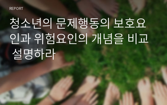 청소년의 문제행동의 보호요인과 위험요인의 개념을 비교 설명하라