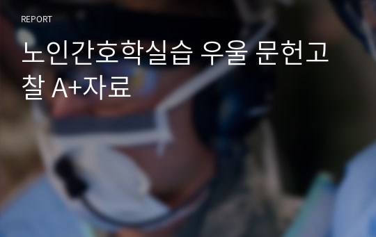 노인간호학실습 우울 문헌고찰 A+자료