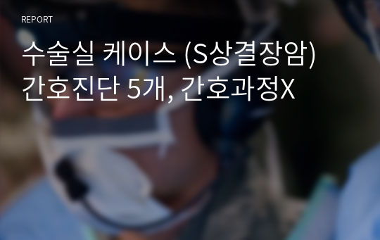 수술실 케이스 (S상결장암)  간호진단 5개, 간호과정X