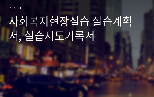 사회복지현장실습계획서, 실습지도기록서