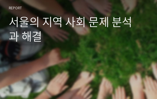 서울의 지역 사회 문제 분석과 해결