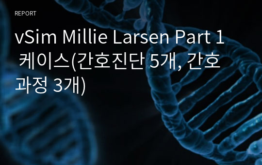 vSim Millie Larsen Part 1 케이스(간호진단 5개, 간호과정 3개)