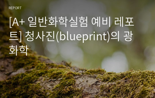 [A+ 일반화학실험 예비 레포트] 청사진(blueprint)의 광화학