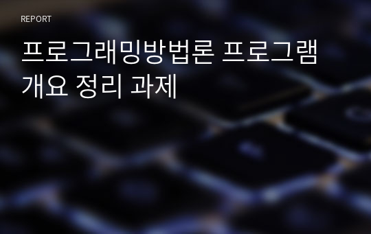 프로그래밍방법론 프로그램 개요 정리 과제