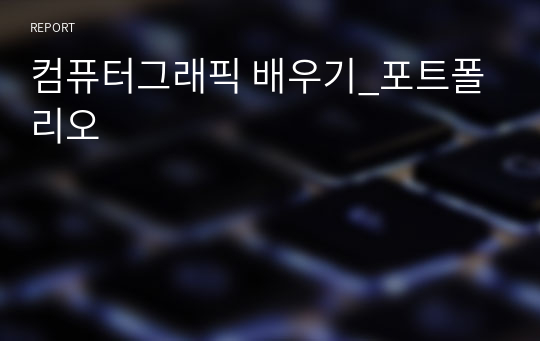 컴퓨터그래픽 배우기_포트폴리오