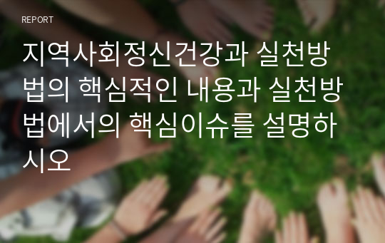 지역사회정신건강과 실천방법의 핵심적인 내용과 실천방법에서의 핵심이슈를 설명하시오