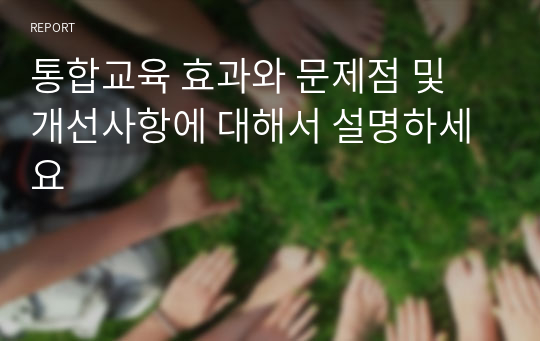 통합교육 효과와 문제점 및 개선사항에 대해서 설명하세요