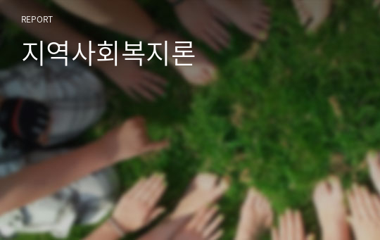 지역사회복지론 한국의 지방자치제와 지역사회복지 및 발전방향