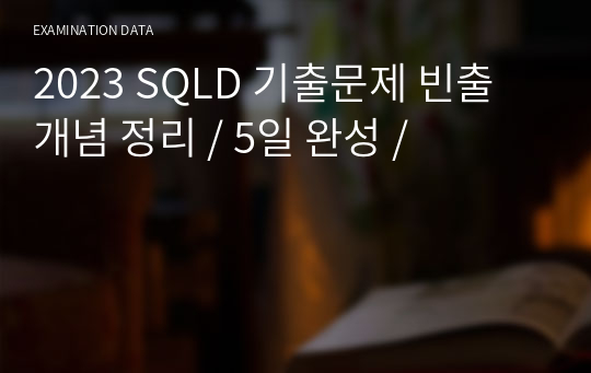 2023 SQLD 기출문제 빈출 개념 정리 / 5일 완성 /