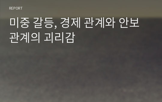 미중 갈등, 경제 관계와 안보 관계의 괴리감