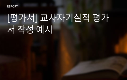 [평가서] 교사자기실적 평가서 작성 예시