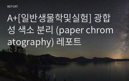 A+[일반생물학및실험] 광합성 색소 분리 (paper chromatography) 레포트