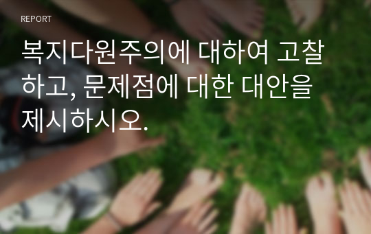 복지다원주의에 대하여 고찰하고, 문제점에 대한 대안을 제시하시오.