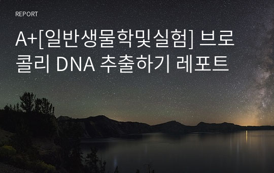 A+[일반생물학및실험] 브로콜리 DNA 추출하기 레포트