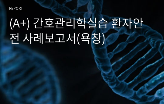 (A+) 간호관리학실습 환자안전 사례보고서(욕창)