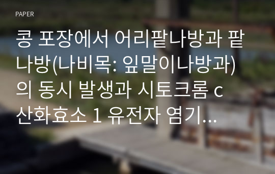 콩 포장에서 어리팥나방과 팥나방(나비목: 잎말이나방과)의 동시 발생과 시토크롬 c 산화효소 1 유전자 염기서열의 다형성