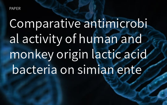 Comparative antimicrobial activity of human and monkey origin lactic acid bacteria on simian enteric bacteria