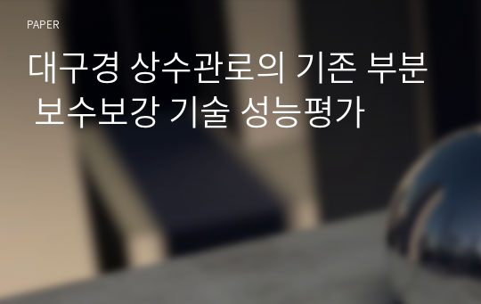 대구경 상수관로의 기존 부분 보수보강 기술 성능평가