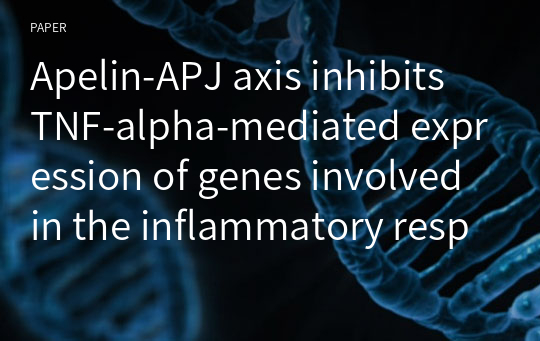 Apelin-APJ axis inhibits TNF-alpha-mediated expression of genes involved in the inflammatory response in periodontal ligament cells