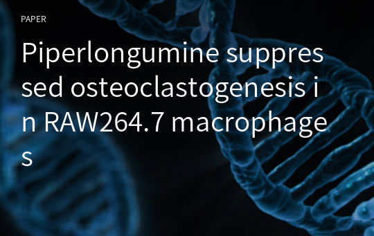 Piperlongumine suppressed osteoclastogenesis in RAW264.7 macrophages