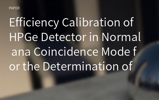 Efficiency Calibration of HPGe Detector in Normal ana Coincidence Mode for the Determination of Prompt Gamma-ray