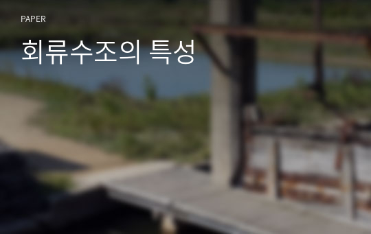 회류수조의 특성