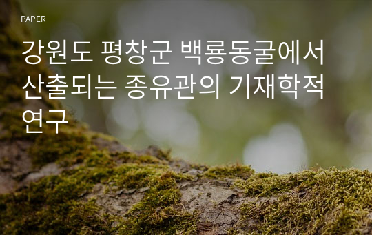 강원도 평창군 백룡동굴에서 산출되는 종유관의 기재학적 연구