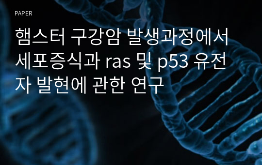 햄스터 구강암 발생과정에서 세포증식과 ras 및 p53 유전자 발현에 관한 연구