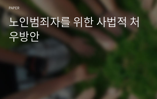 노인범죄자를 위한 사법적 처우방안