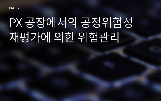 PX 공장에서의 공정위험성 재평가에 의한 위험관리