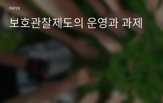 보호관찰제도의 운영과 과제