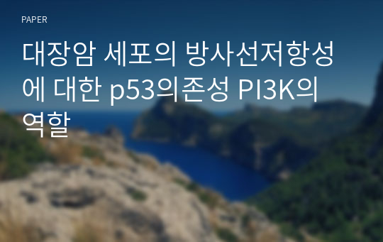 대장암 세포의 방사선저항성에 대한 p53의존성 PI3K의 역할