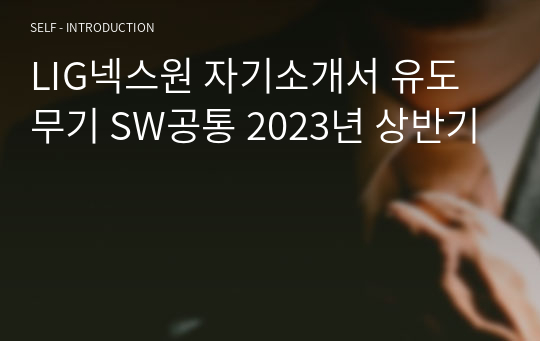 LIG넥스원 자기소개서 유도무기 SW공통 2023년 상반기