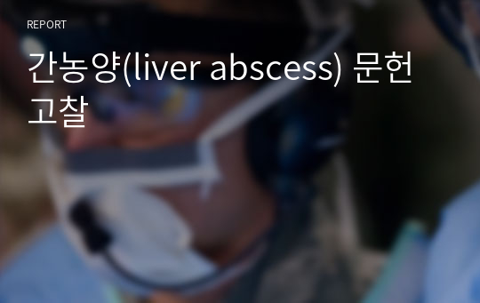 간농양(liver abscess) 문헌고찰