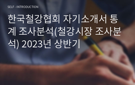 한국철강협회 자기소개서 통계 조사분석(철강시장 조사분석) 2023년 상반기