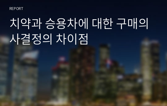 치약과 승용차에 대한 구매의사결정의 차이점