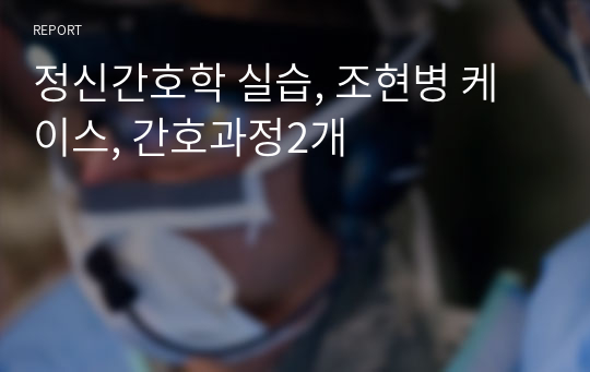 정신간호학 실습, 조현병 케이스, 간호과정2개