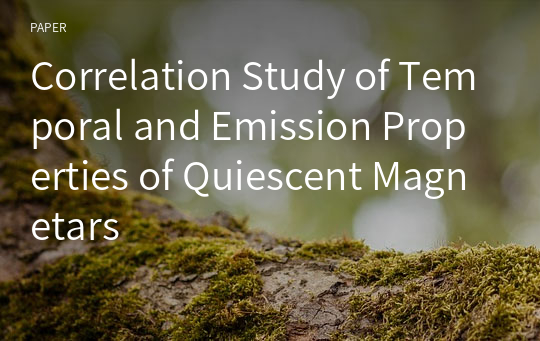 Correlation Study of Temporal and Emission Properties of Quiescent Magnetars