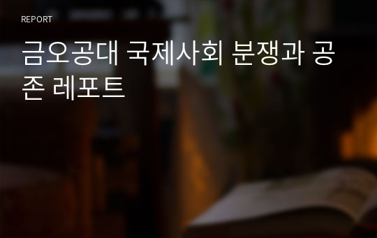 금오공대 국제사회 분쟁과 공존 레포트