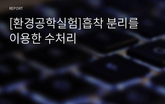 [환경공학실험]흡착 분리를 이용한 수처리