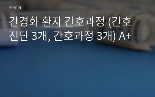 간경화 환자 간호과정 (간호진단 3개, 간호과정 3개) A+