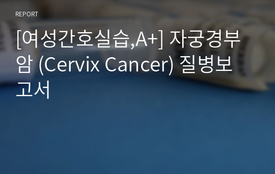[여성간호실습,A+] 자궁경부암 (Cervix Cancer) 질병보고서