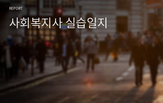 사회복지사 실습일지