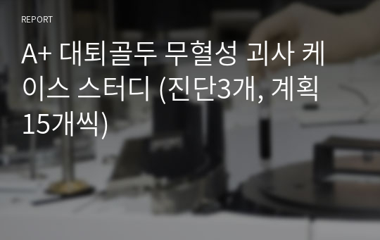 A+ 대퇴골두 무혈성 괴사 케이스 스터디 (진단3개, 계획 15개씩)