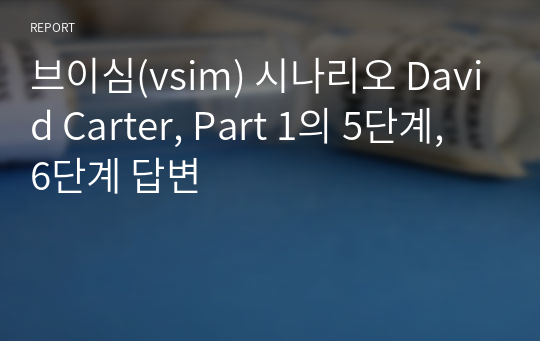 브이심(vsim) 시나리오 David Carter, Part 1의 5단계, 6단계 답변