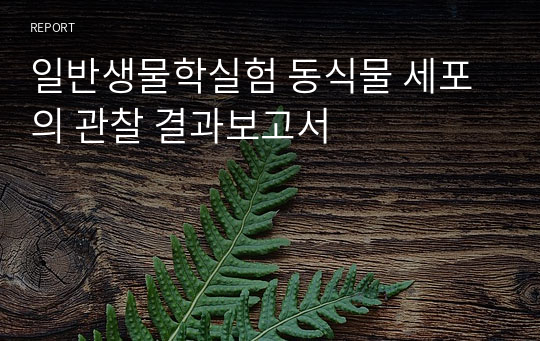 일반생물학실험 동식물 세포의 관찰 결과보고서