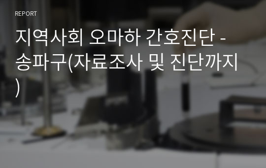 지역사회 오마하 간호진단 - 송파구(자료조사 및 진단까지)
