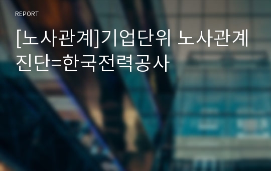 [노사관계]기업단위 노사관계진단=한국전력공사