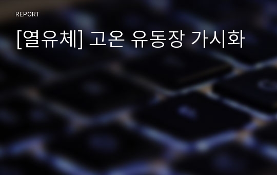 [열유체] 고온 유동장 가시화